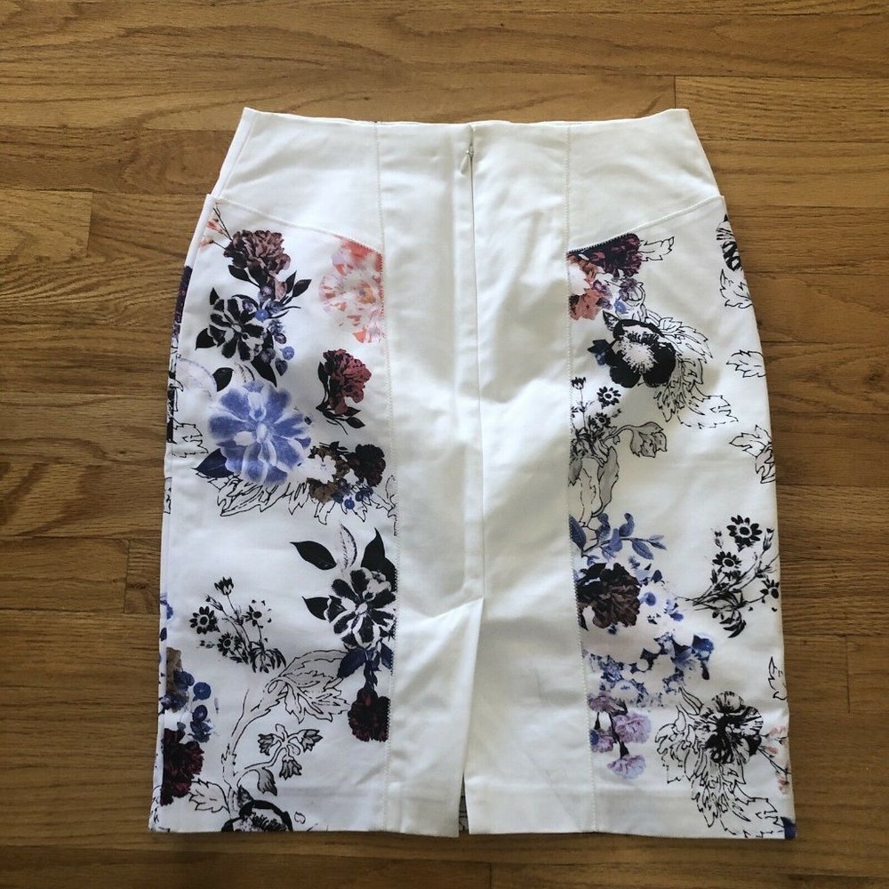 Club Monaco Skirt Pencil Floral Spring Career Casual Pockets - Picture 9 of 9